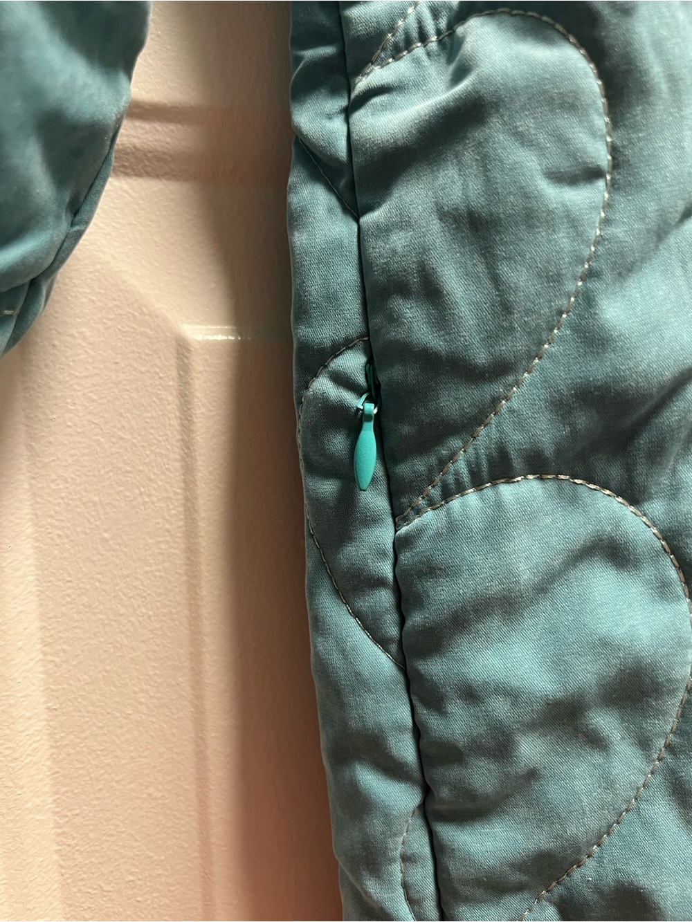 Mystree Quilted Heart Pattern Jacket in Teal - Picture 2 of 2